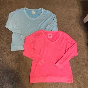 Aerie Long Sleeve Crewneck Sweatshirt - Pink / Light Blue